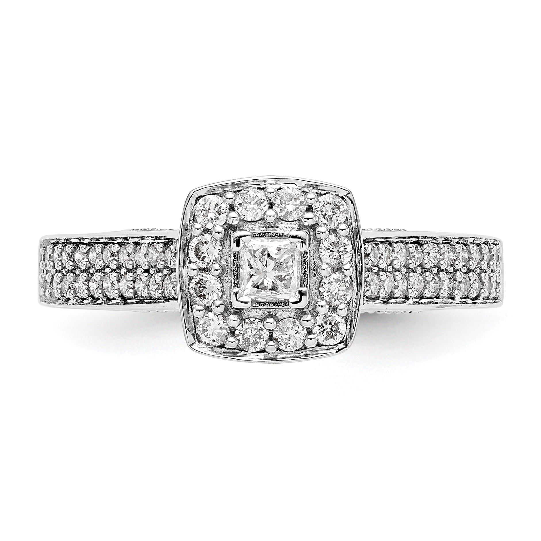 14K White Gold Complete Diamond Promise/Engagement Ring
