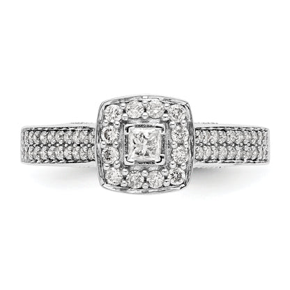 14K White Gold Complete Diamond Promise/Engagement Ring