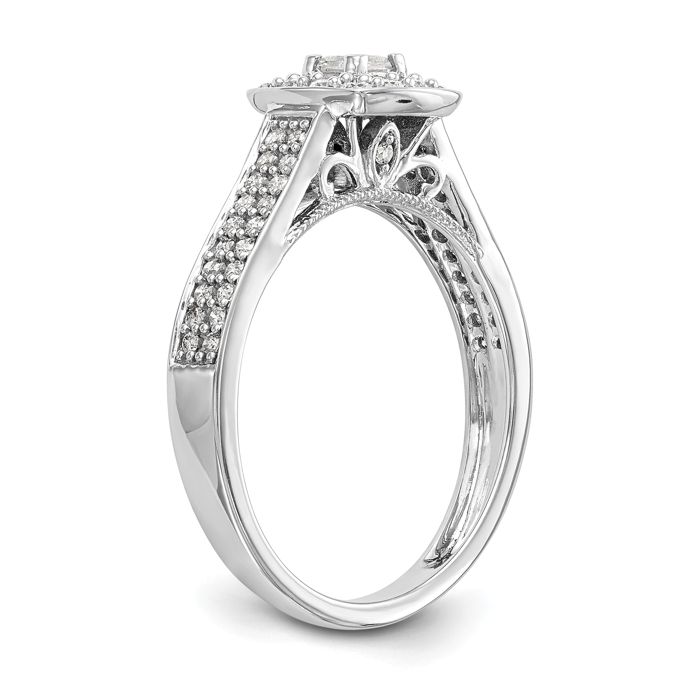 14K White Gold Complete Diamond Promise/Engagement Ring