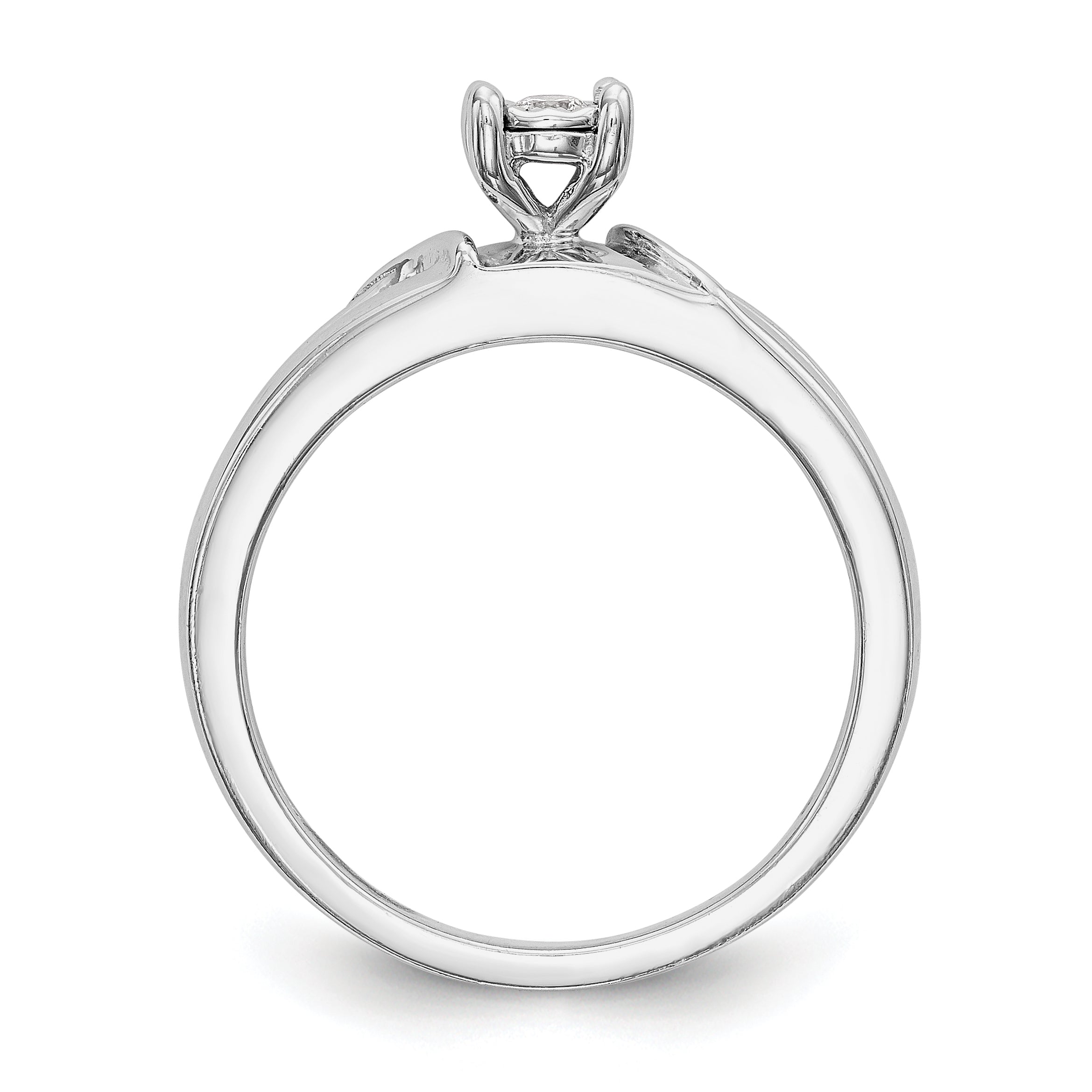 14K White Gold Complete Diamond Trio Engagement Ring