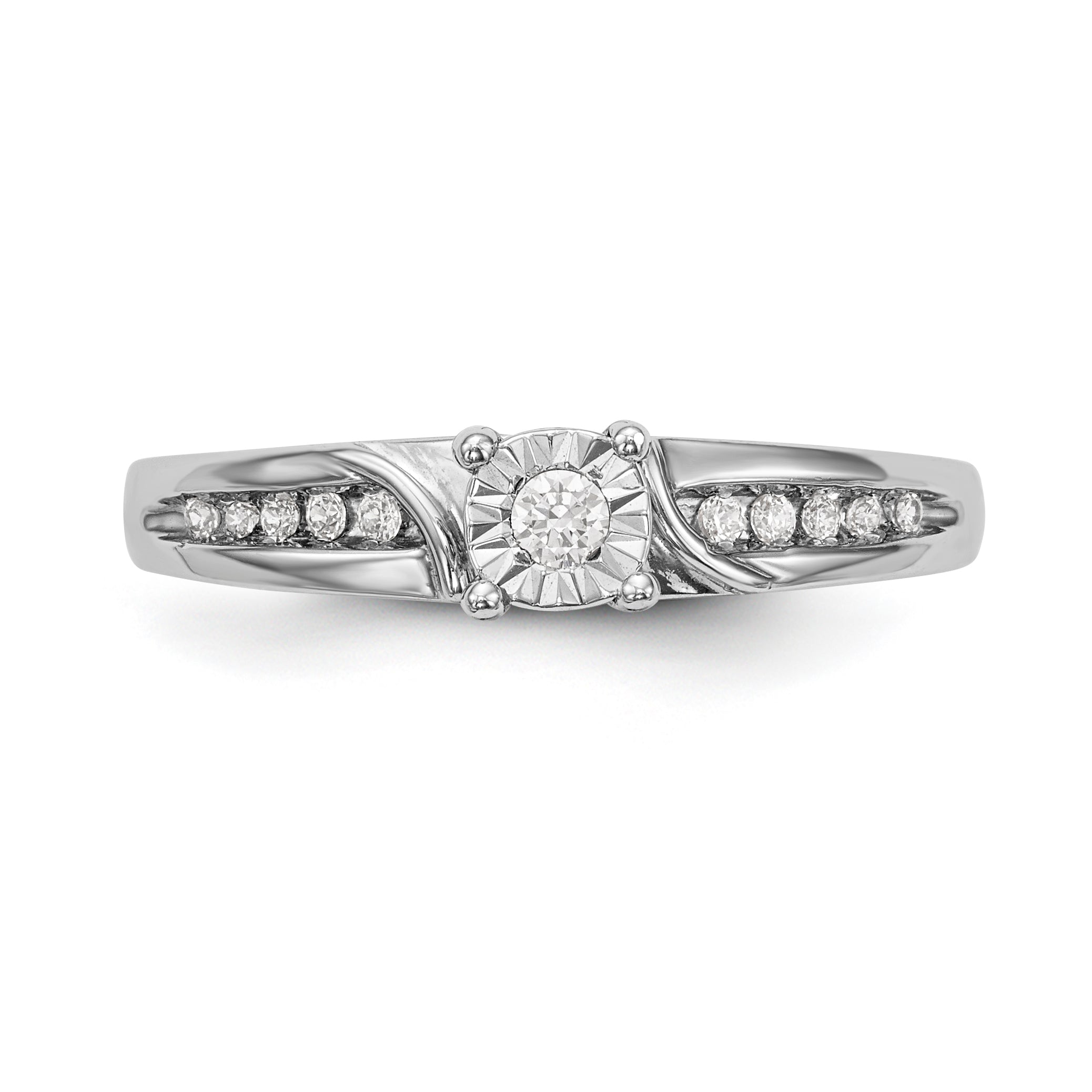 14K White Gold Complete Diamond Trio Engagement Ring