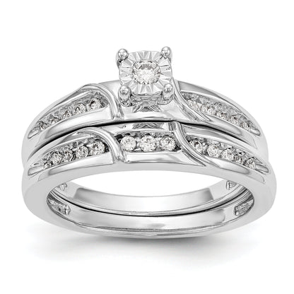 14K White Gold Complete Diamond Trio Engagement Ring