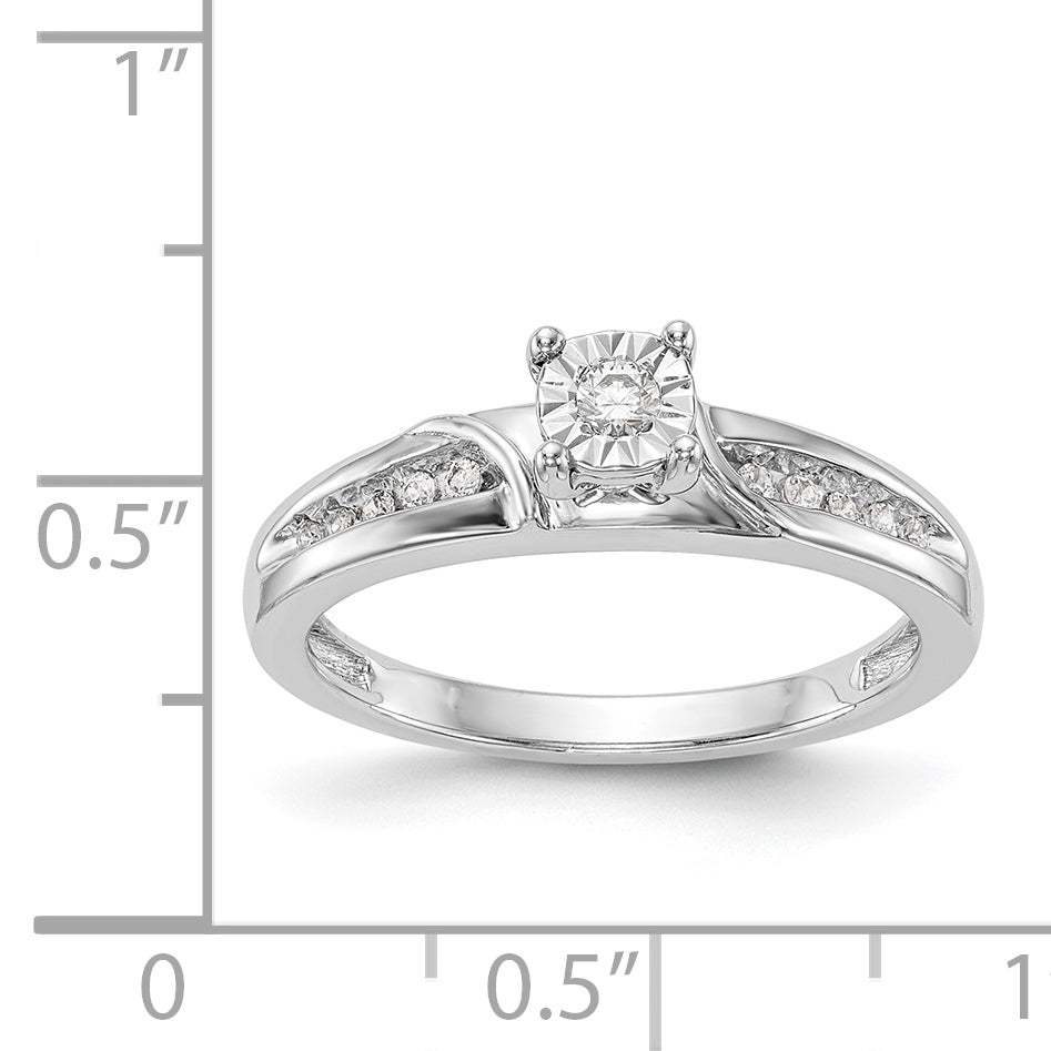 14K White Gold Complete Diamond Trio Engagement Ring