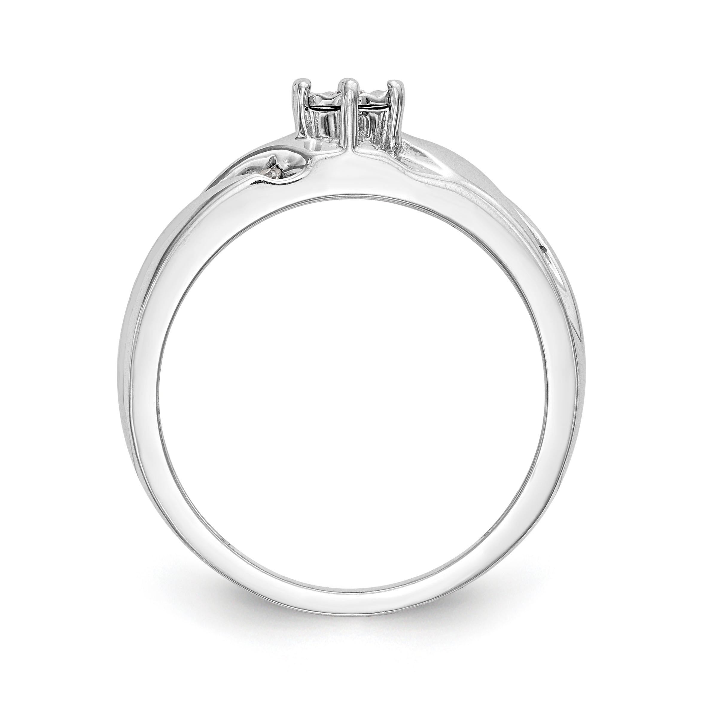 14K White Gold Complete Diamond Trio Engagement Ring