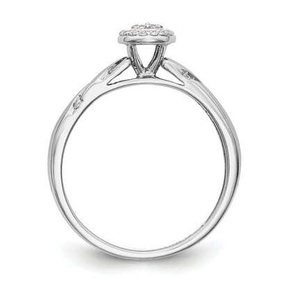 14K White Gold Complete Diamond Trio Cluster Engagement Ring