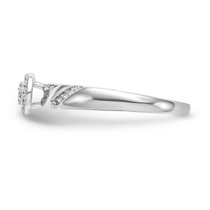 14K White Gold Complete Diamond Trio Cluster Engagement Ring