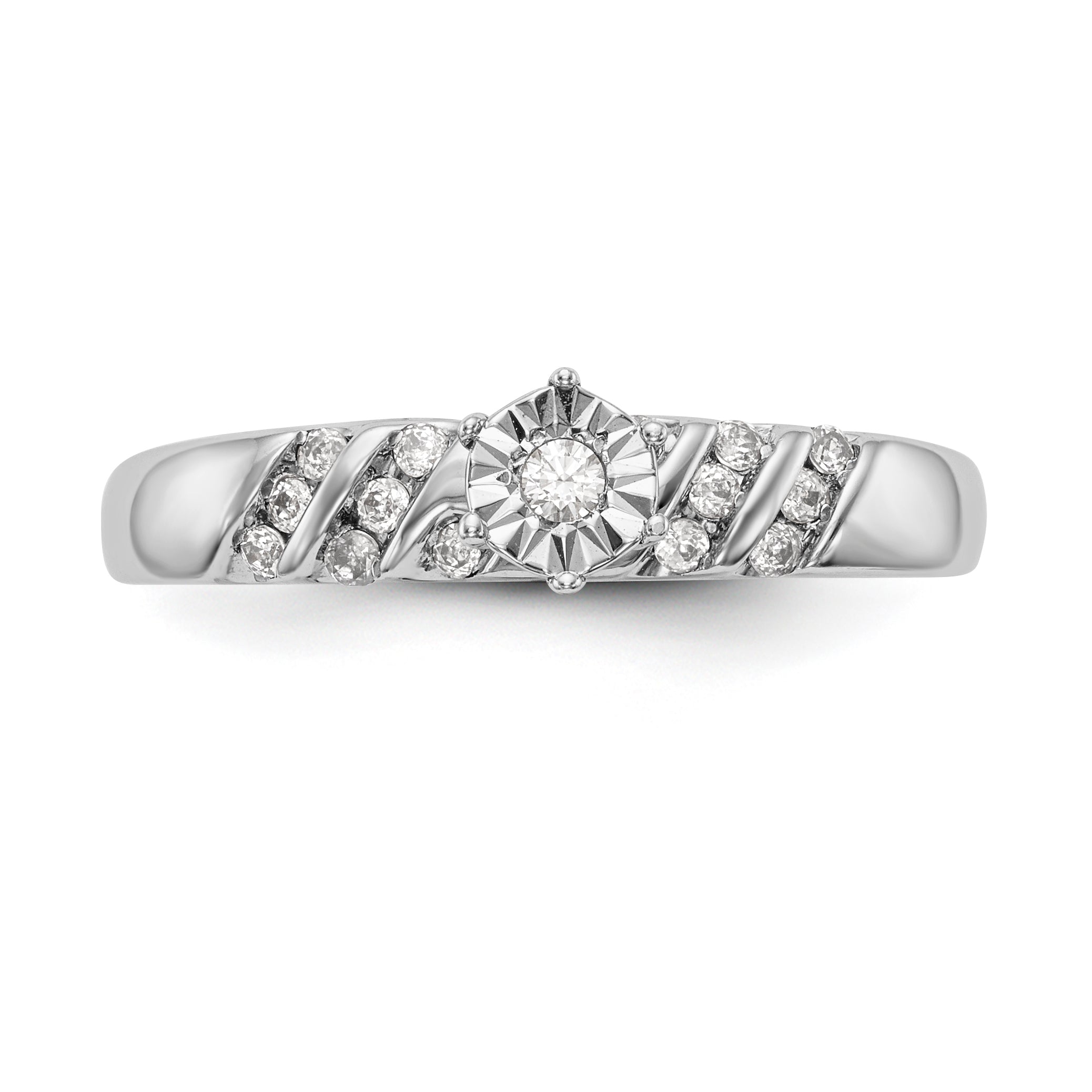 14K White Gold Complete Diamond Trio Engagement Ring