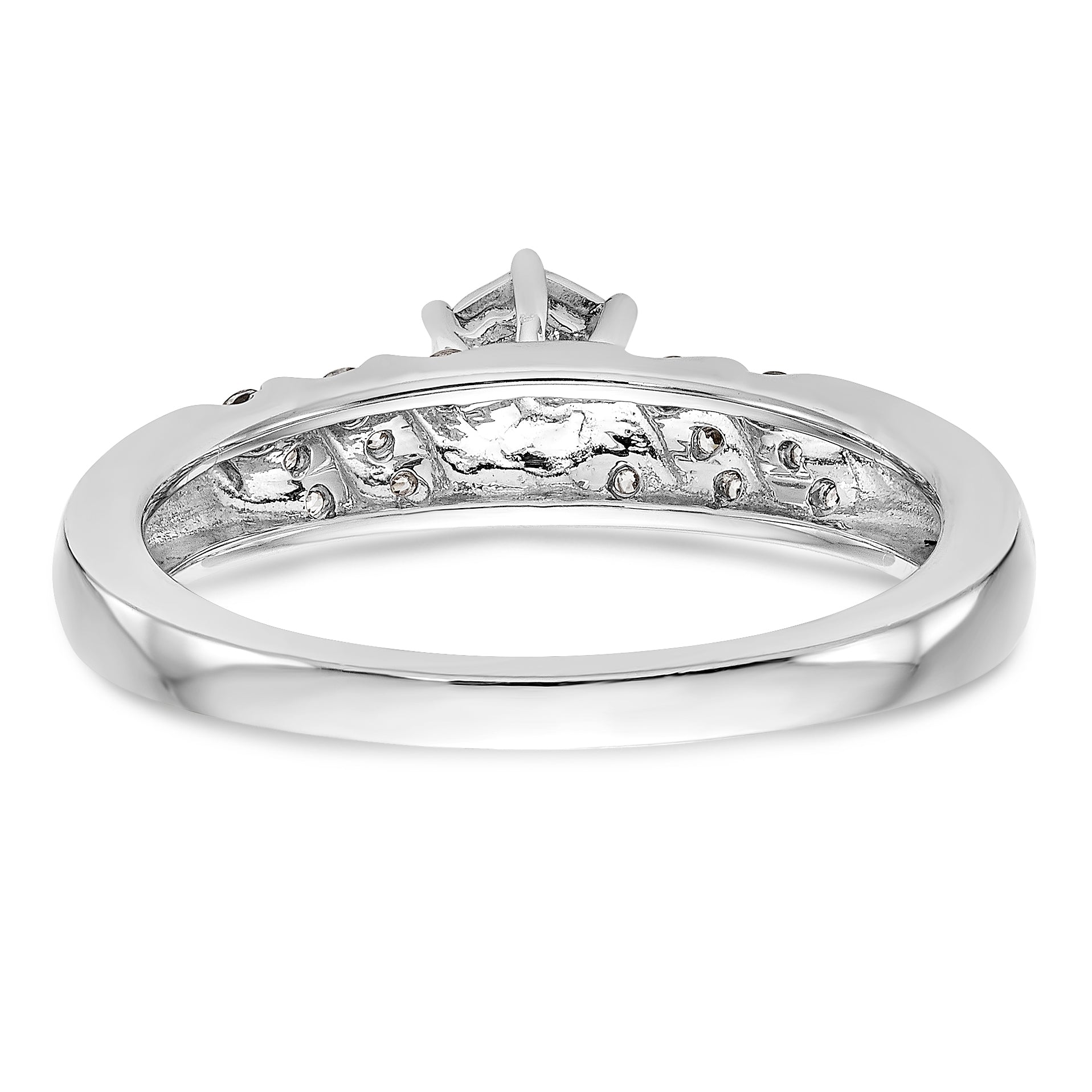 14K White Gold Complete Diamond Trio Engagement Ring
