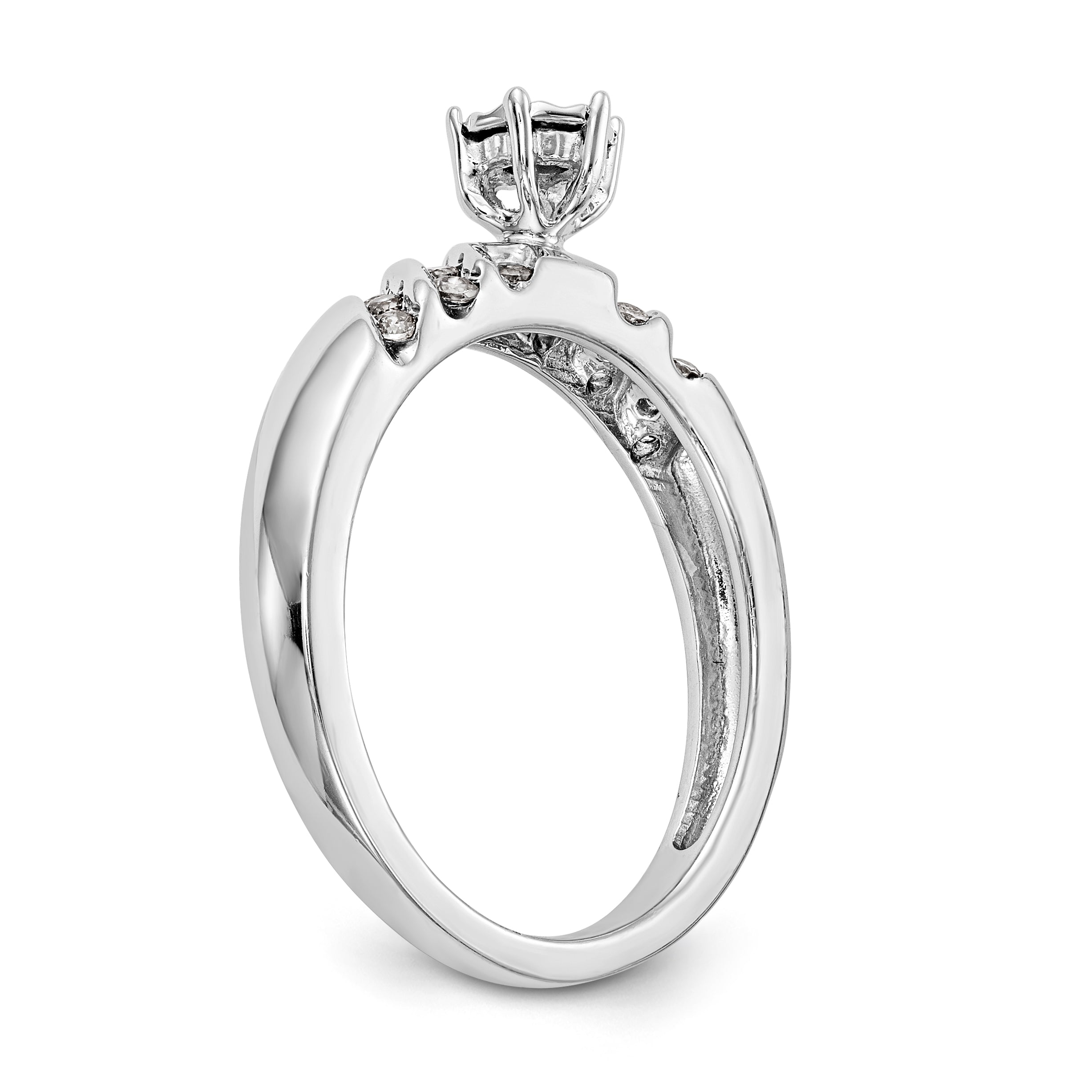 14K White Gold Complete Diamond Trio Engagement Ring