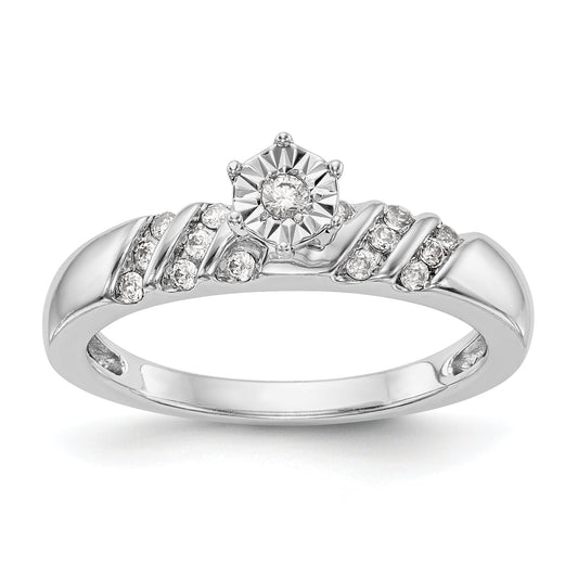 14K White Gold Complete Diamond Trio Engagement Ring