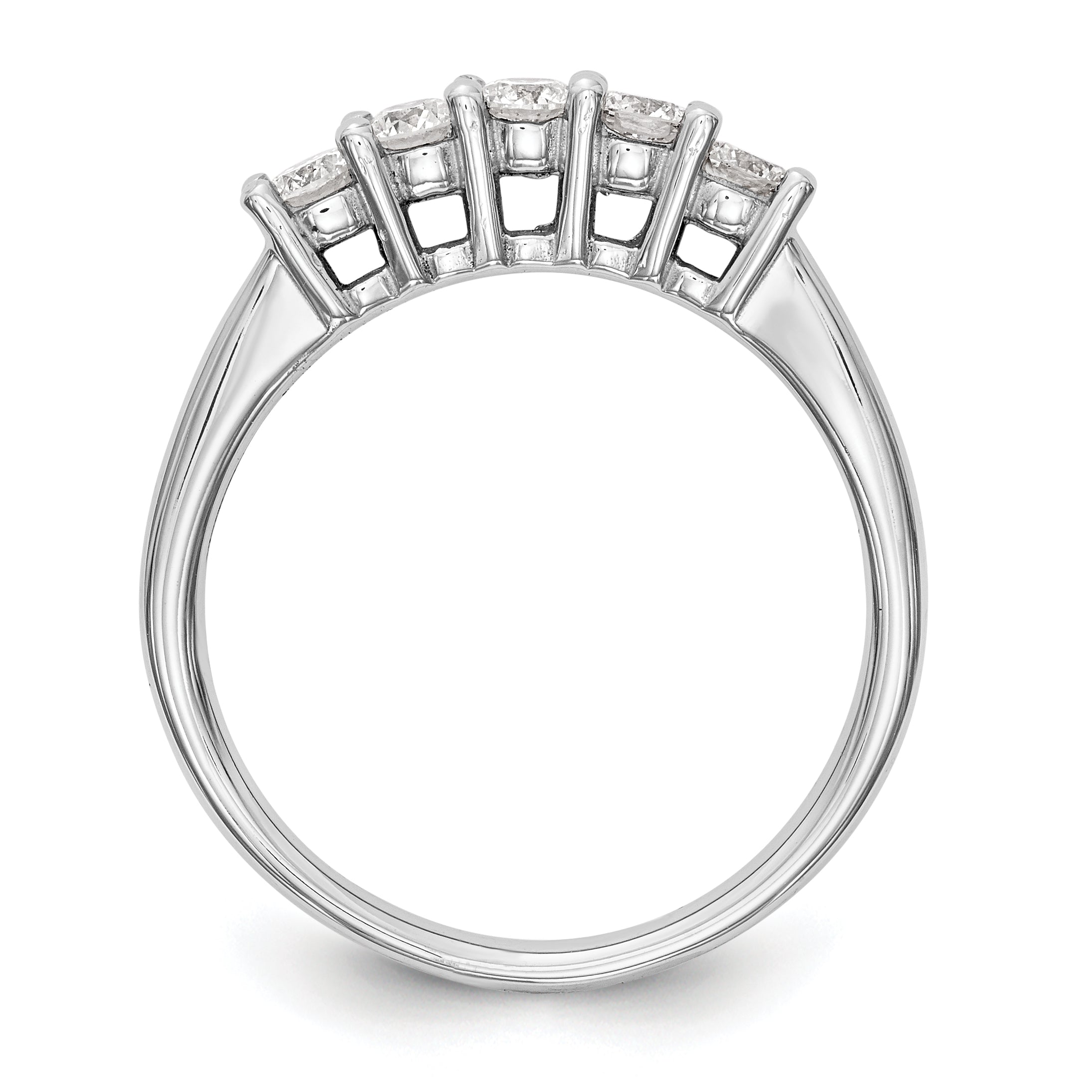 14K White Gold 5 Stone Diamond Band