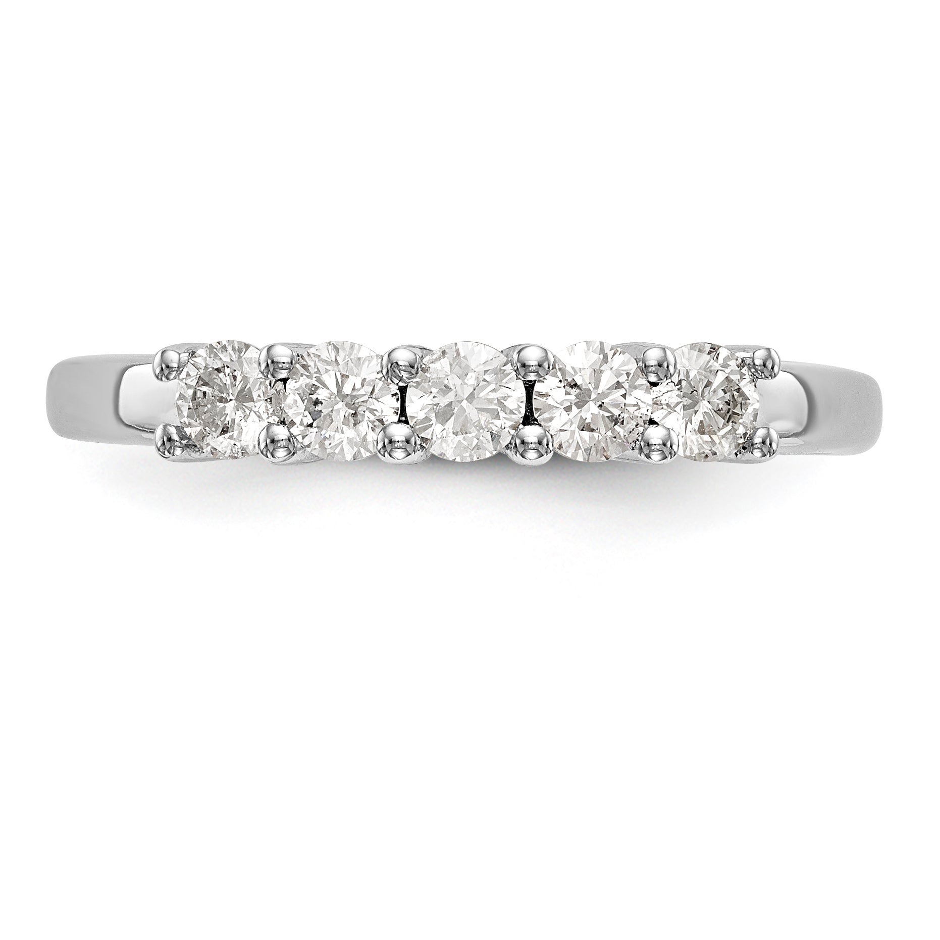14K White Gold 5 Stone Diamond Band