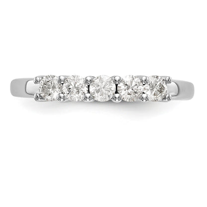 14K White Gold 5 Stone Diamond Band