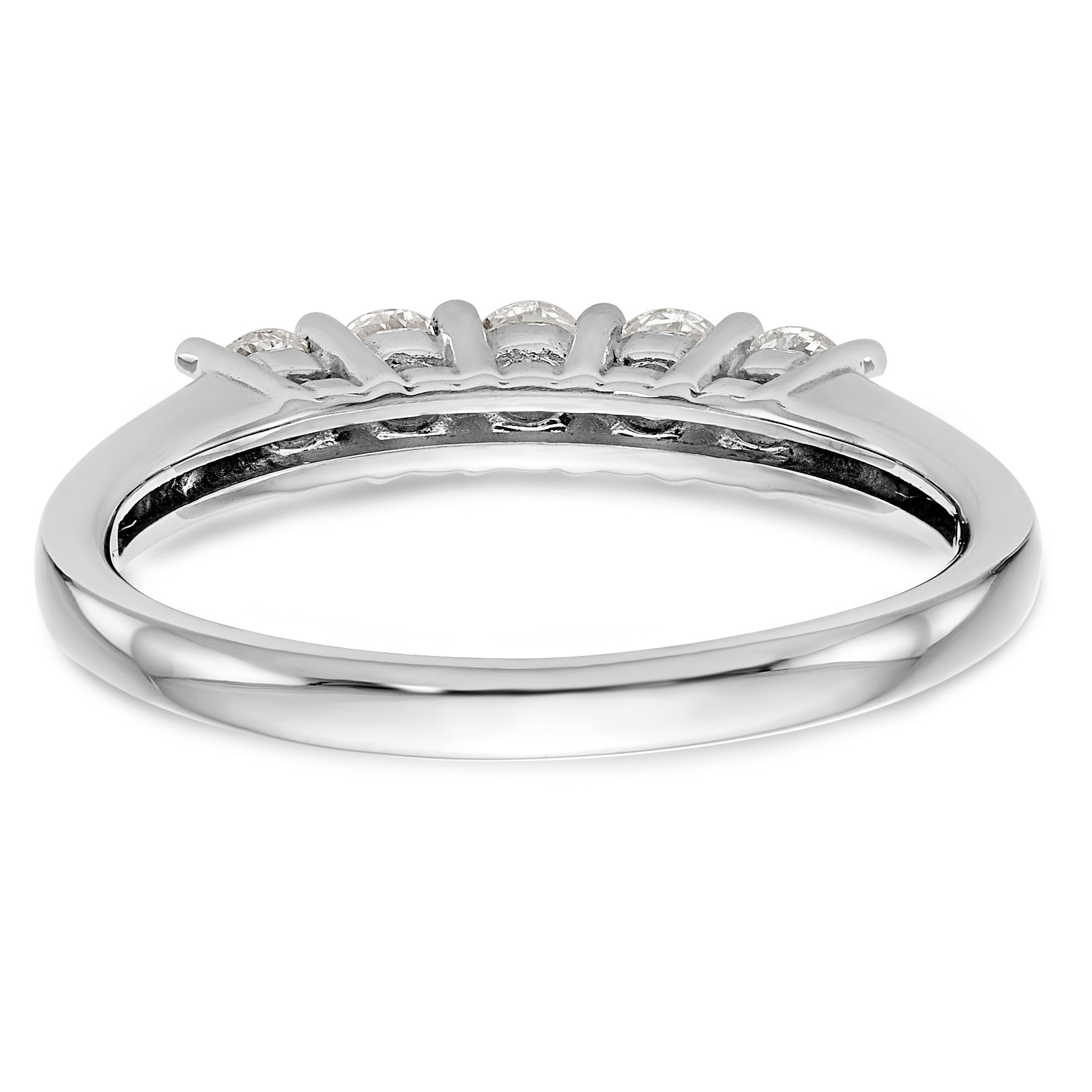 14K White Gold 5 Stone Diamond Band