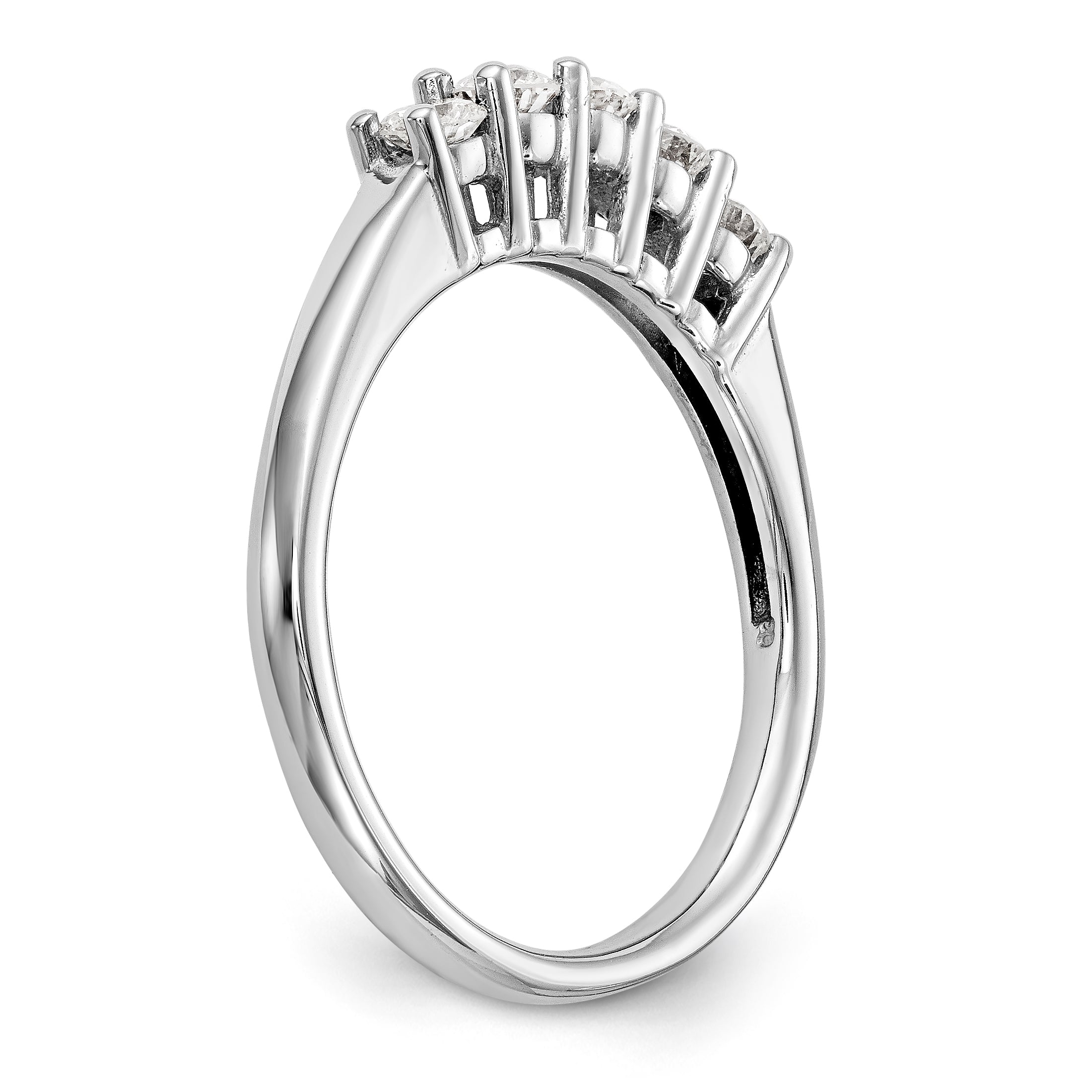 14K White Gold 5 Stone Diamond Band