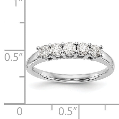 14K White Gold 5 Stone Diamond Band