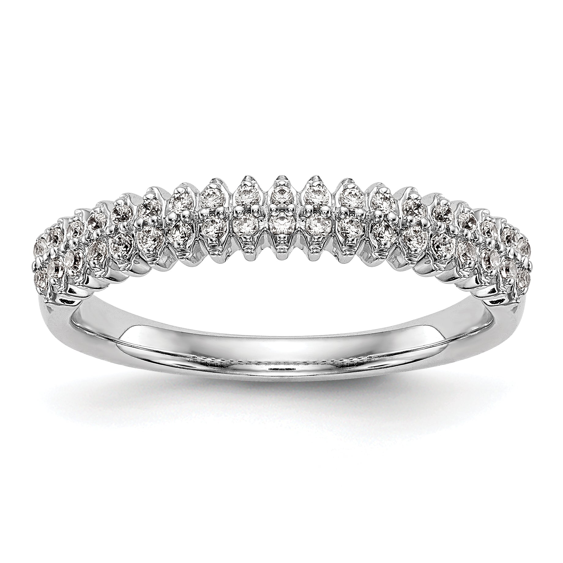 14K White Gold Diamond Band
