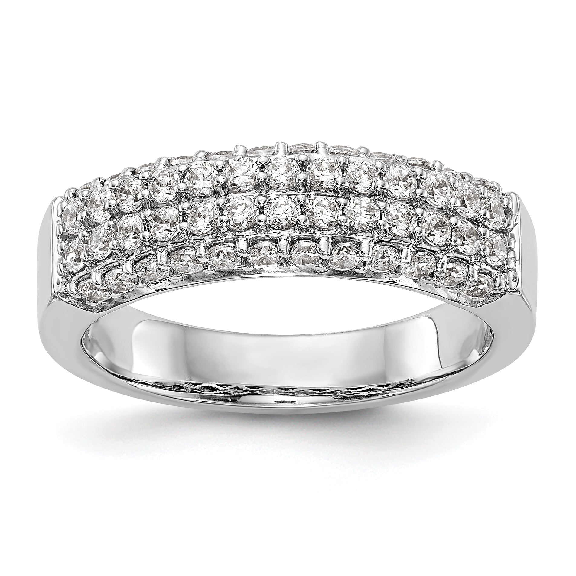 14K White Gold Diamond Band