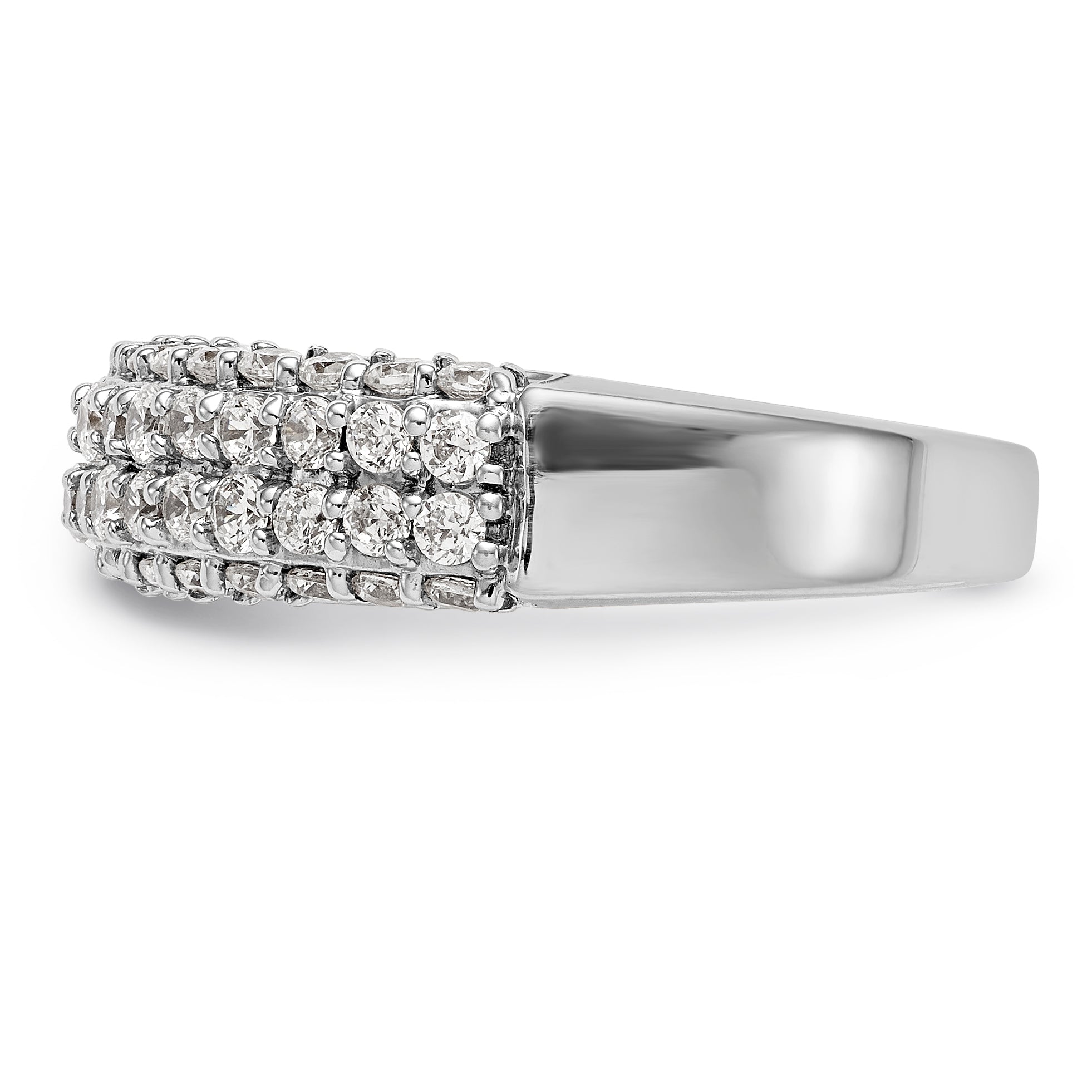 14K White Gold Diamond Band