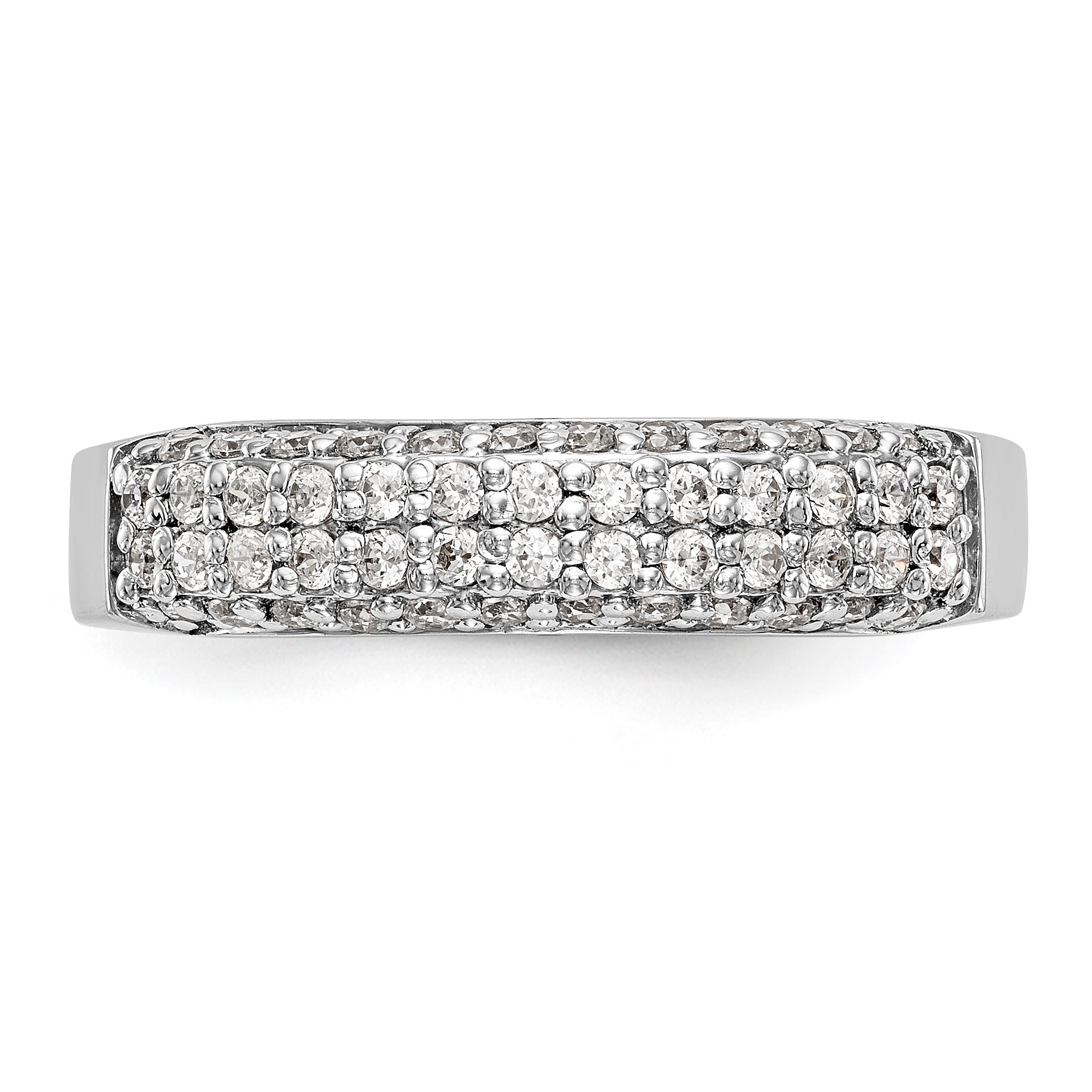 14K White Gold Diamond Band