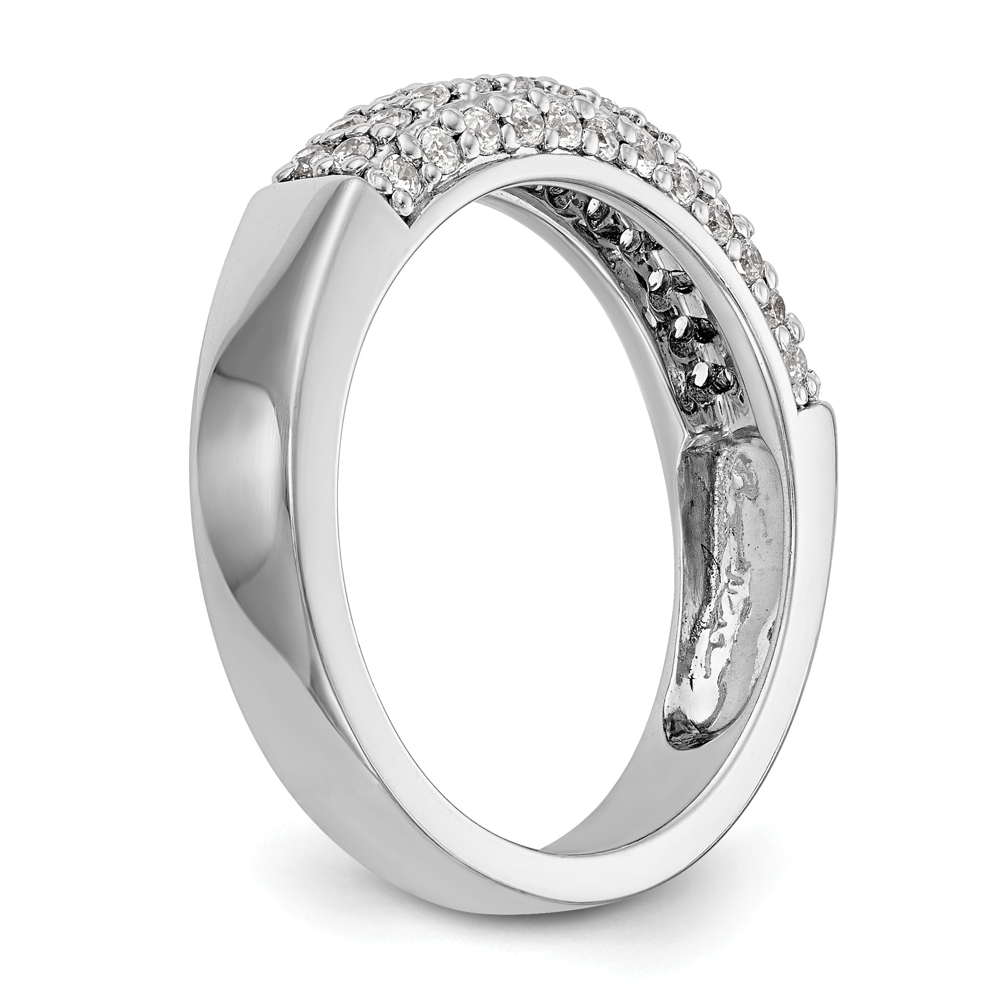 14K White Gold Diamond Band