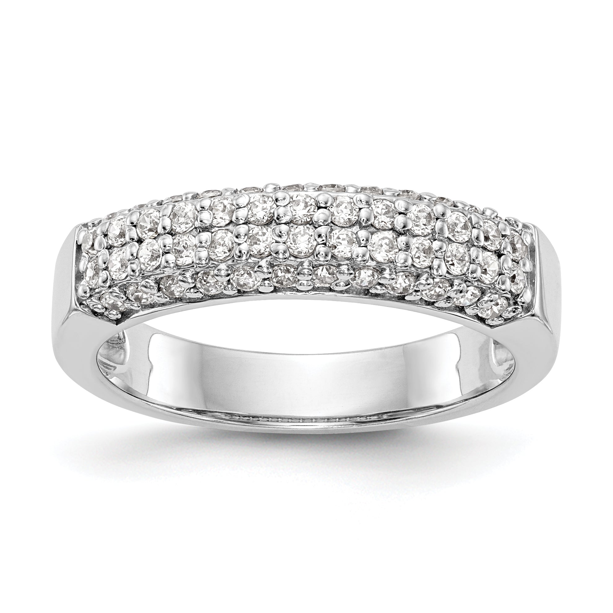 14K White Gold Diamond Band