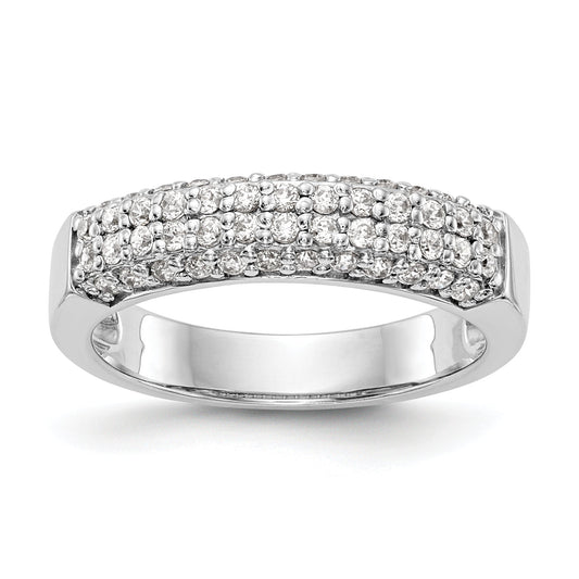 14K White Gold Diamond Band
