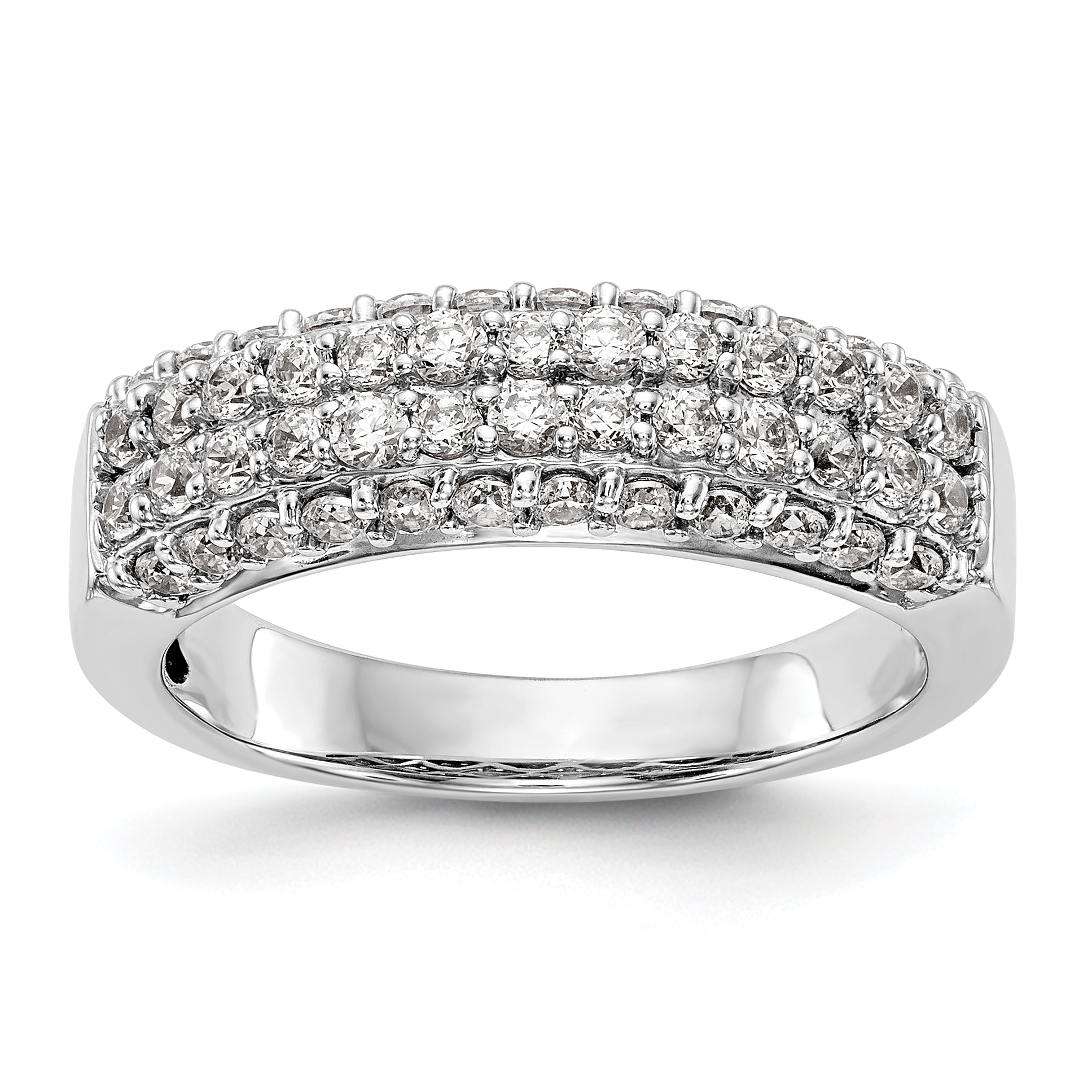 14K White Gold Diamond Band