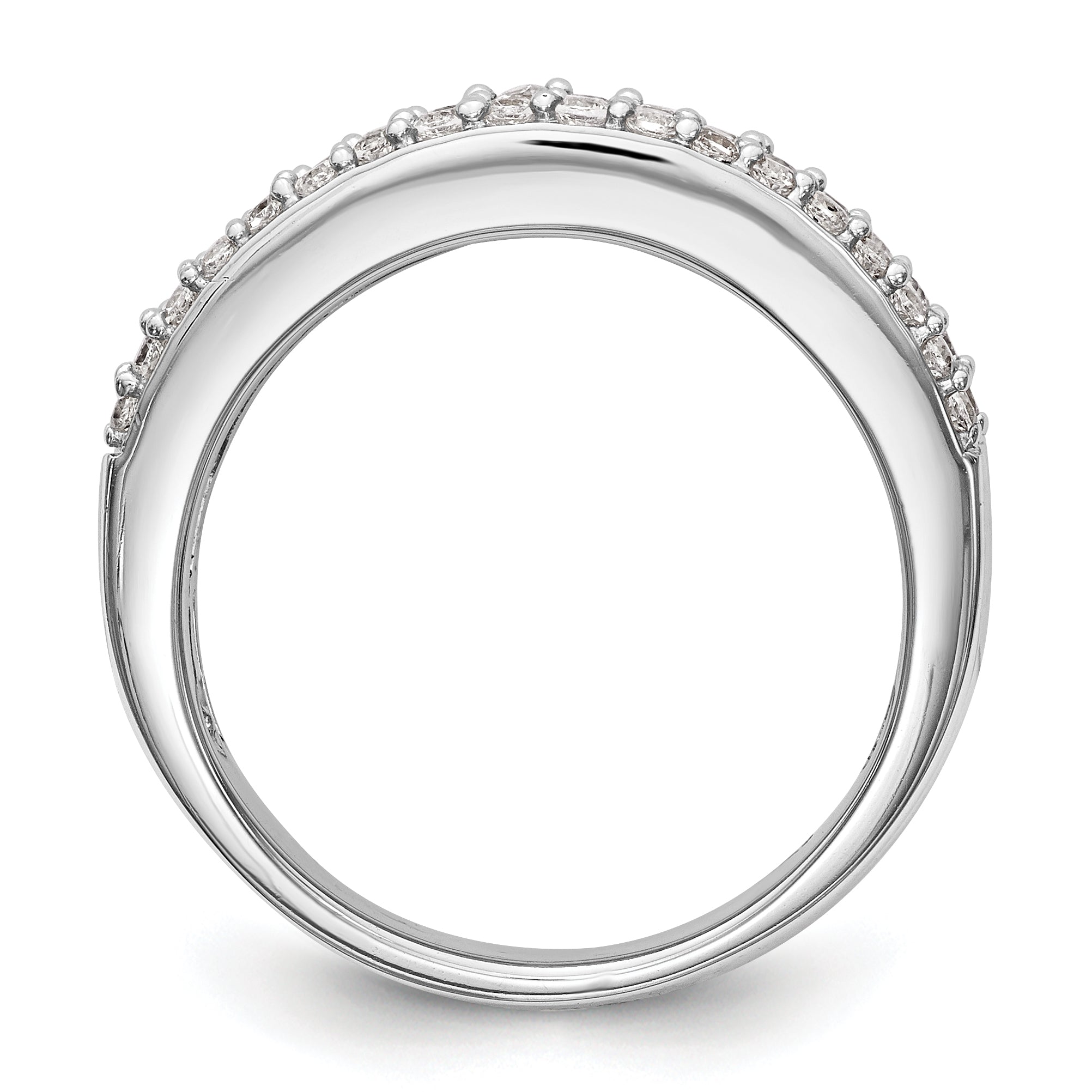 14K White Gold Diamond Band