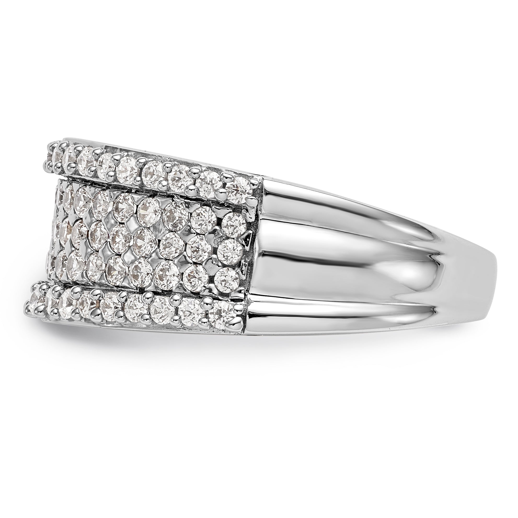 14K White Gold Diamond Band