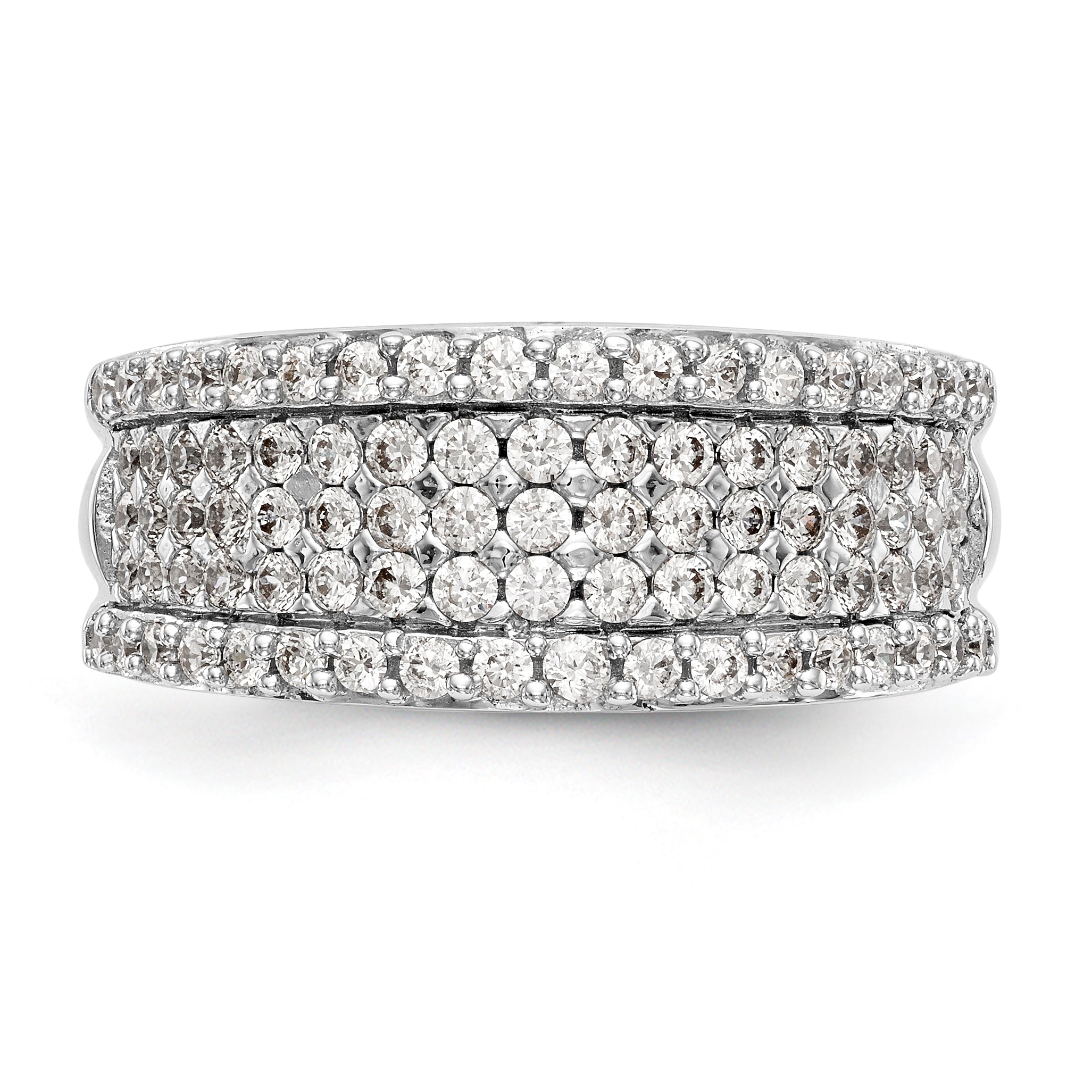 14K White Gold Diamond Band