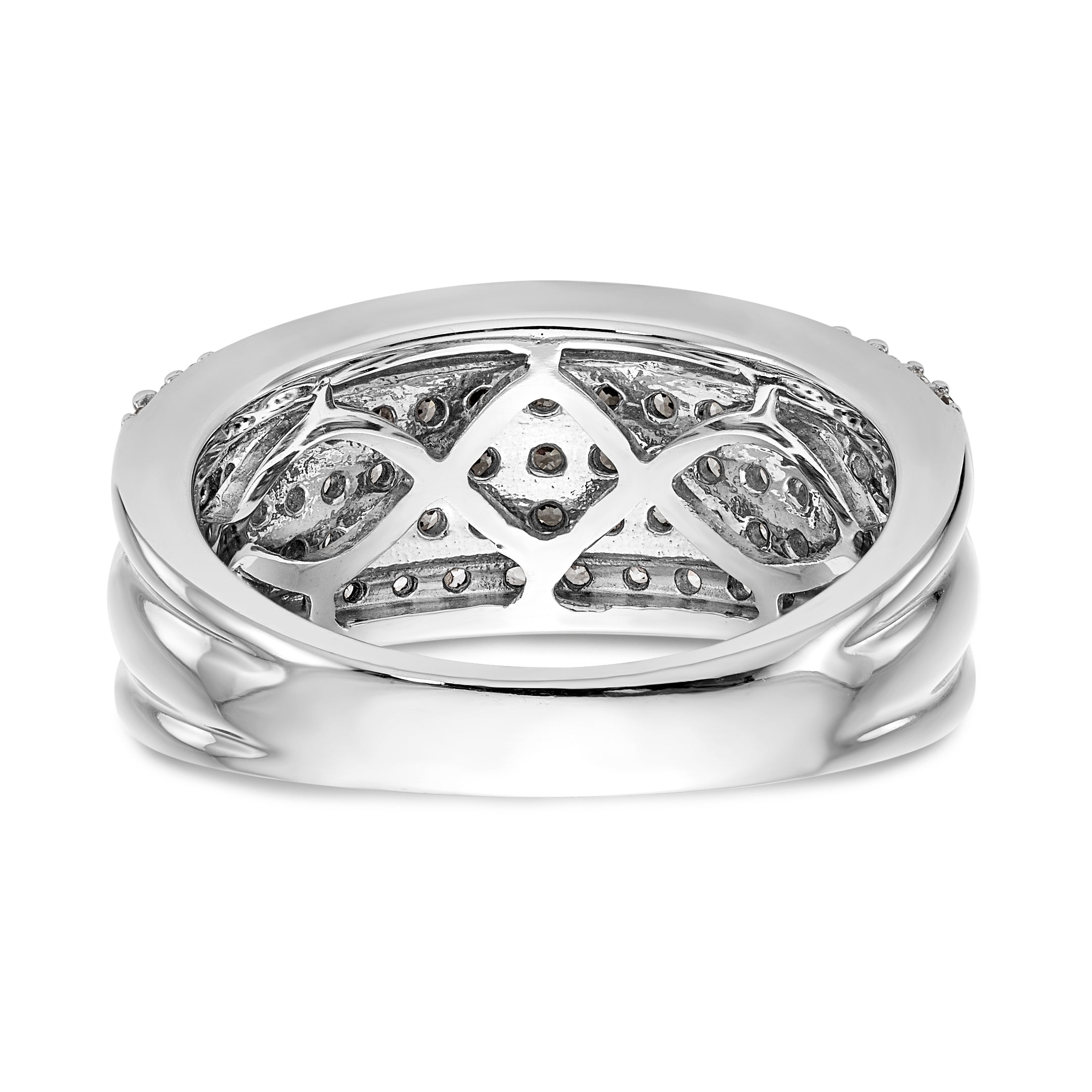 14K White Gold Diamond Band