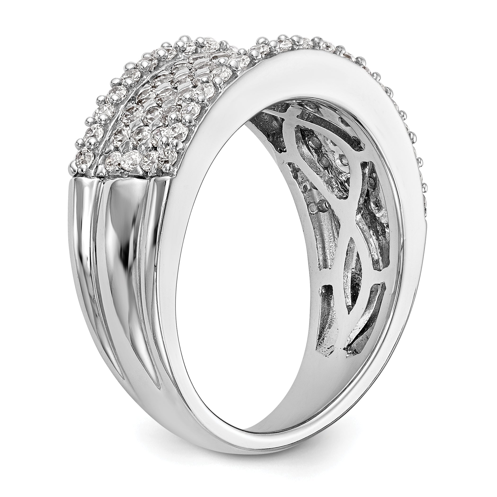14K White Gold Diamond Band