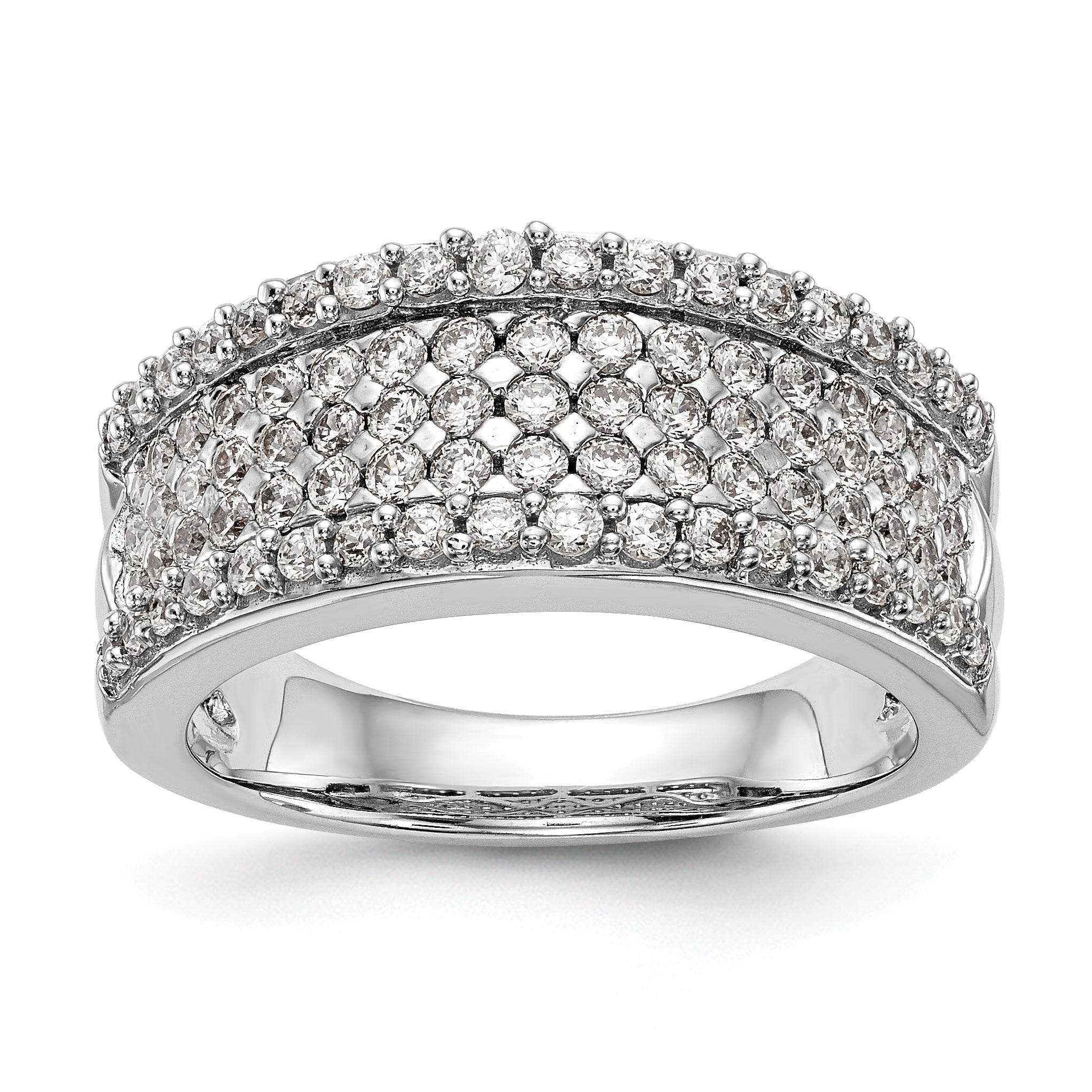 14K White Gold Diamond Band