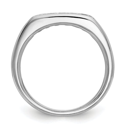 14K White Gold 7 Stone Diamond Channel Band