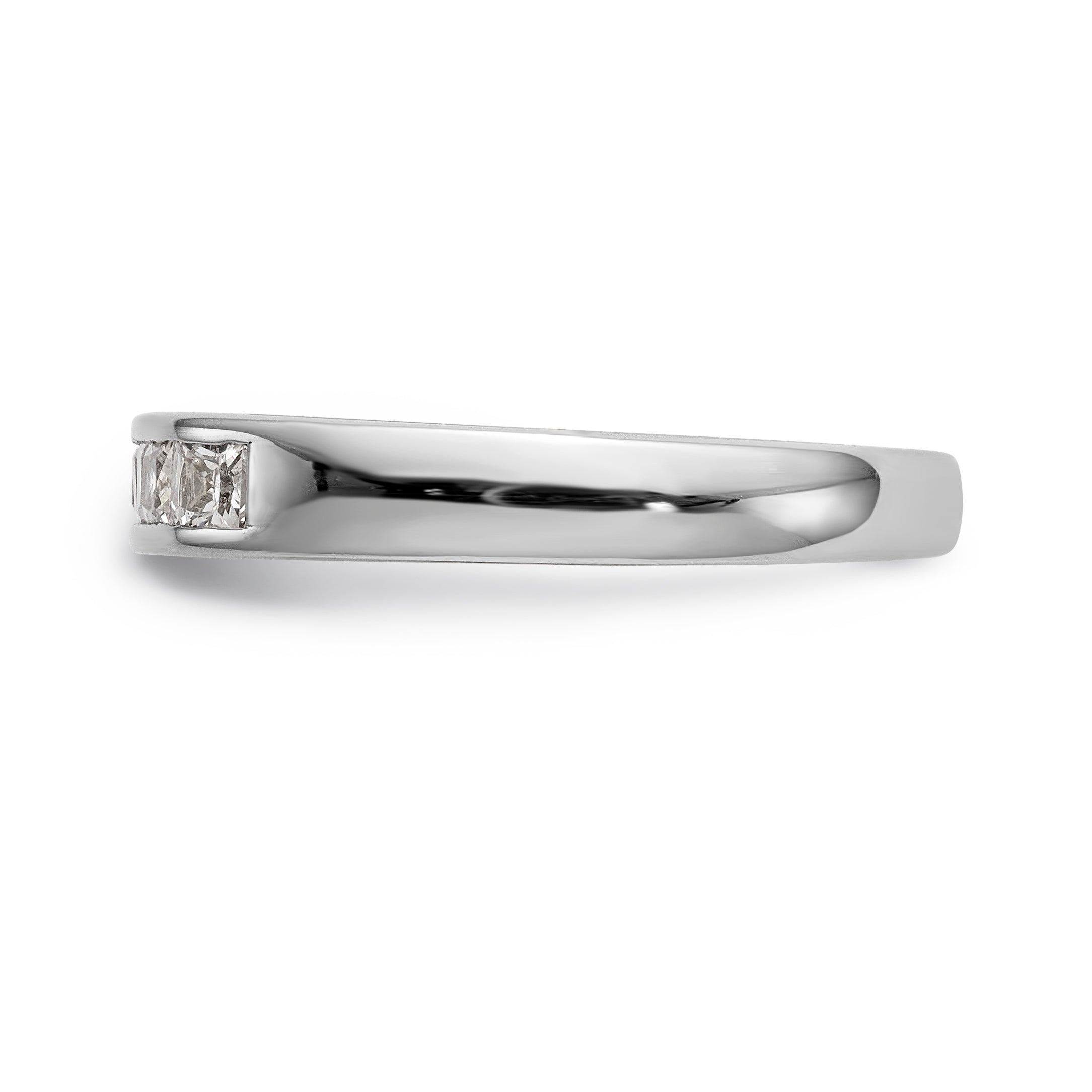14K White Gold 7 Stone Diamond Channel Band