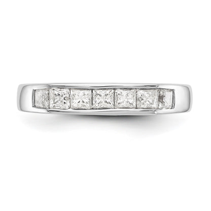 14K White Gold 7 Stone Diamond Channel Band