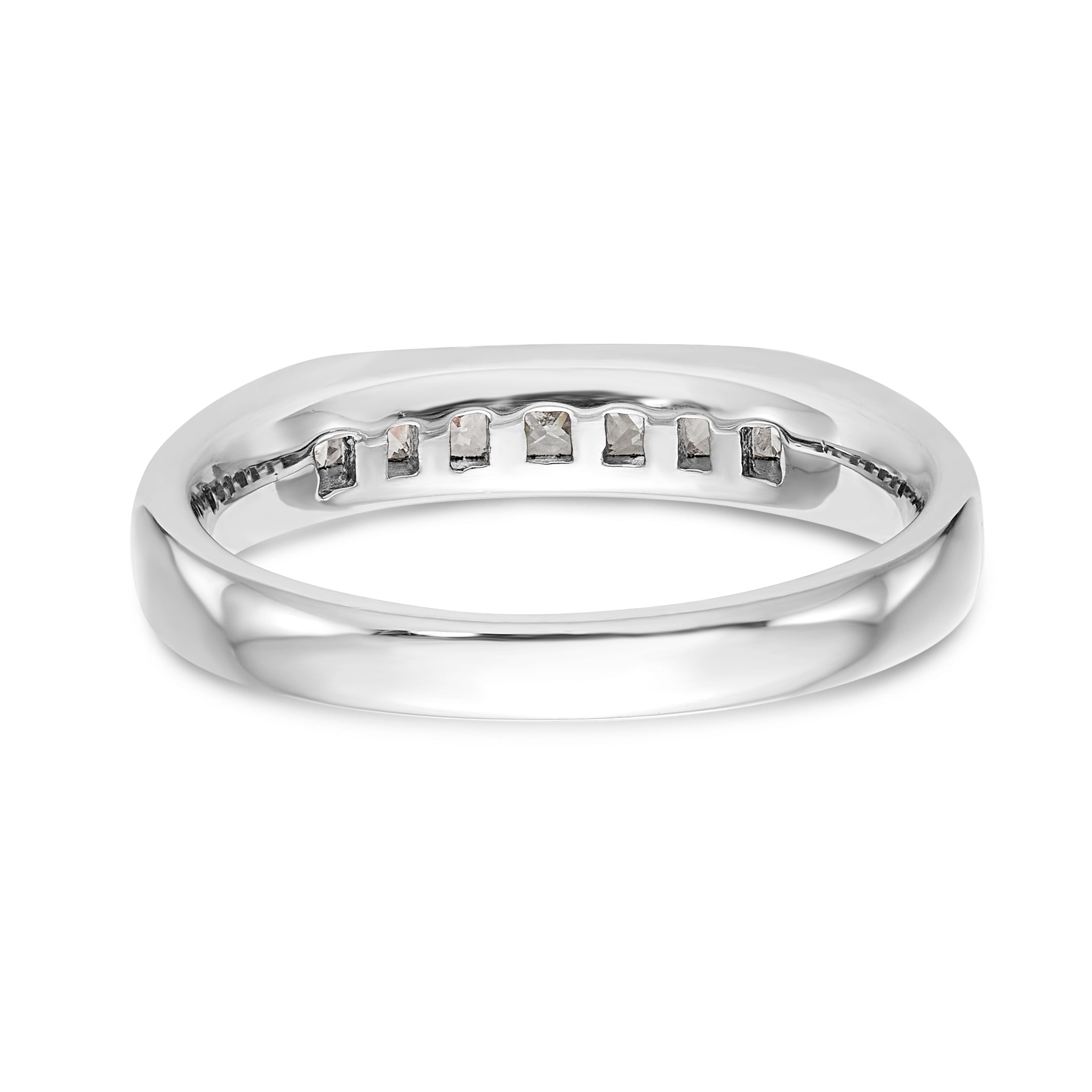 14K White Gold 7 Stone Diamond Channel Band