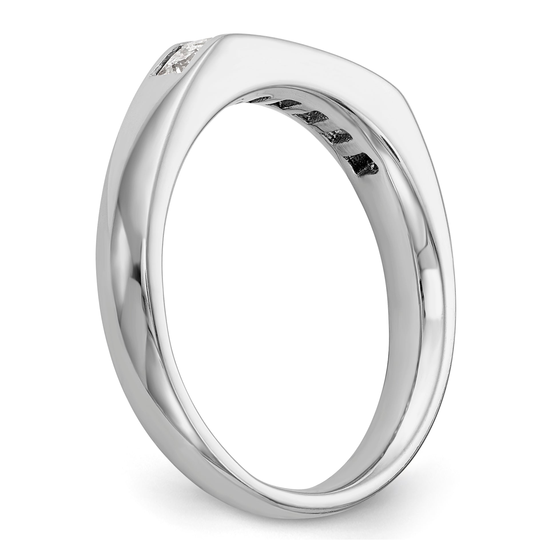 14K White Gold 7 Stone Diamond Channel Band