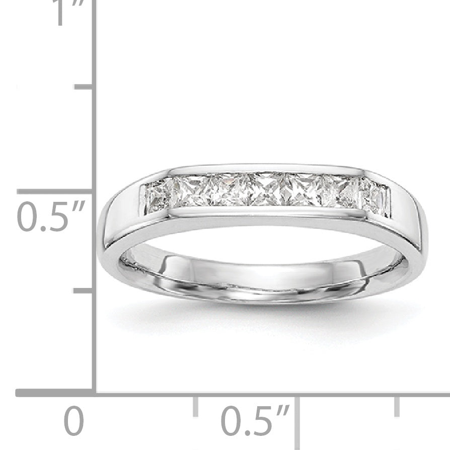 14K White Gold 7 Stone Diamond Channel Band