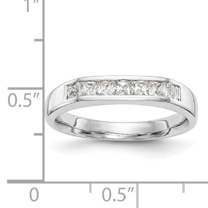 14K White Gold 7 Stone Diamond Channel Band