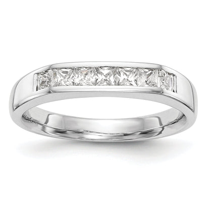 14K White Gold 7 Stone Diamond Channel Band