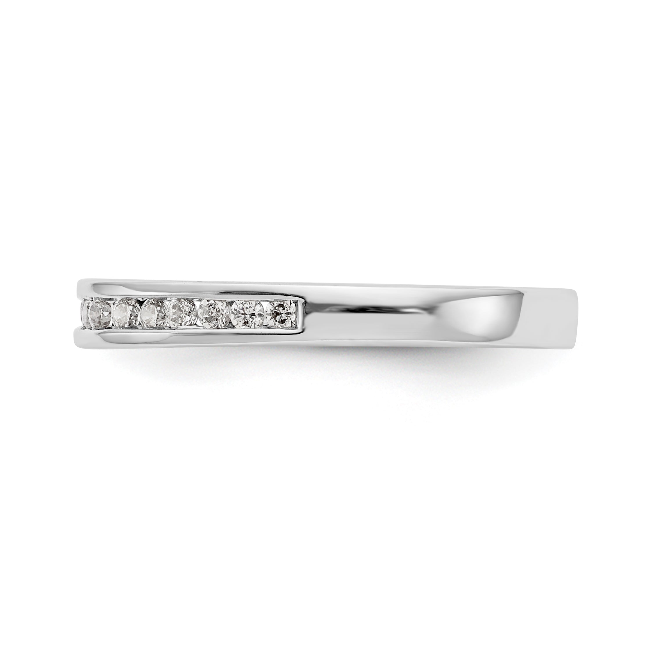 14K White Gold Diamond Channel Band