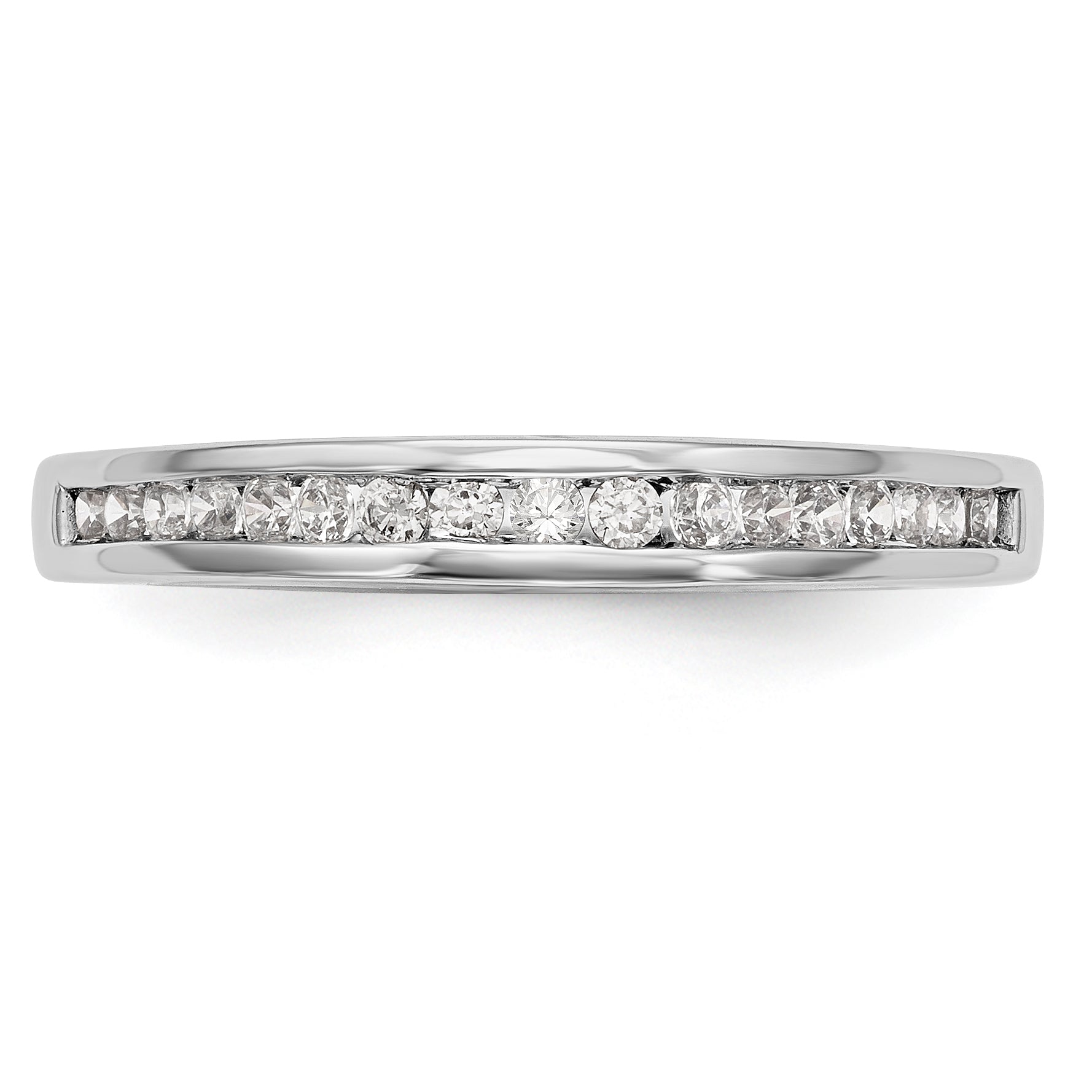 14K White Gold Diamond Channel Band