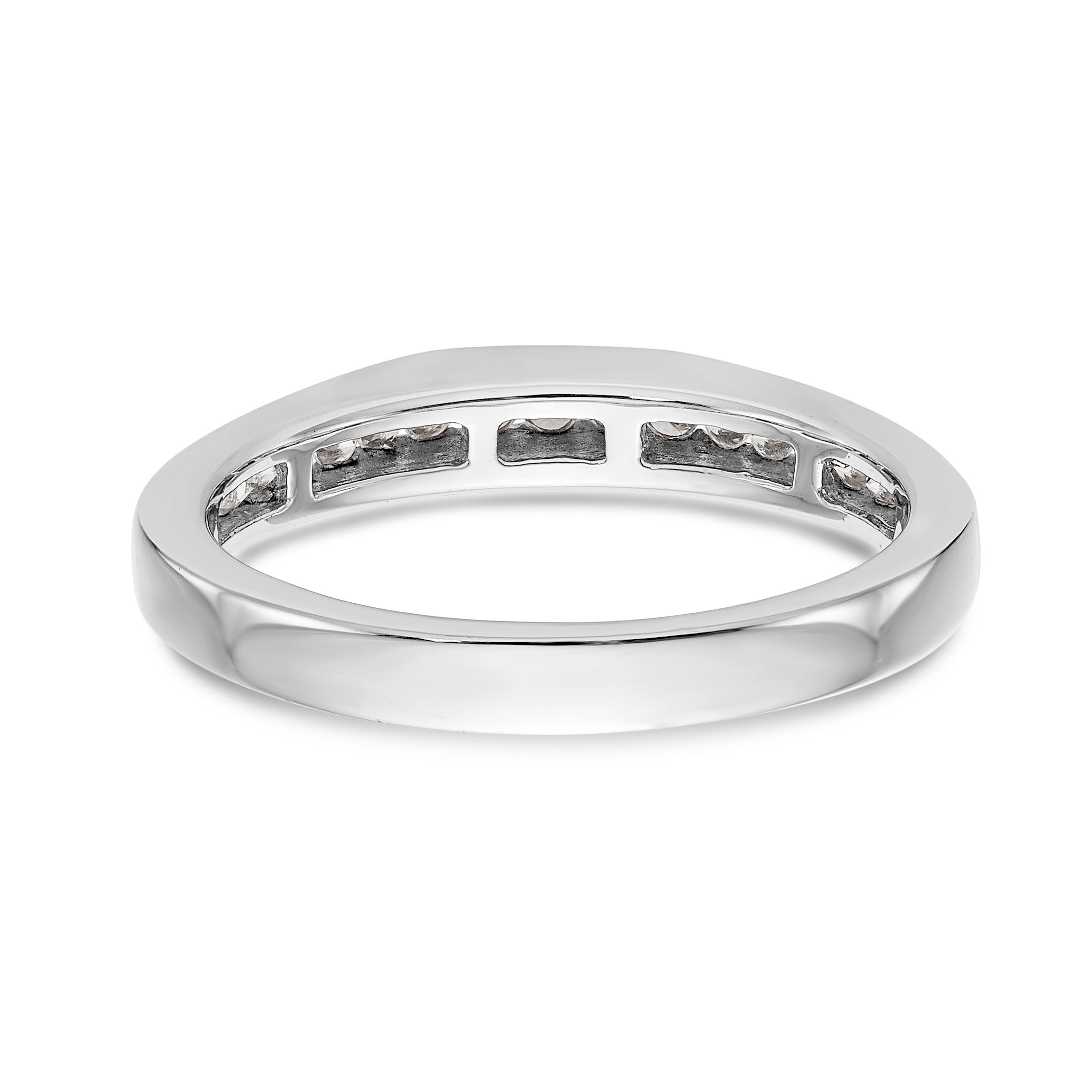 14K White Gold Diamond Channel Band