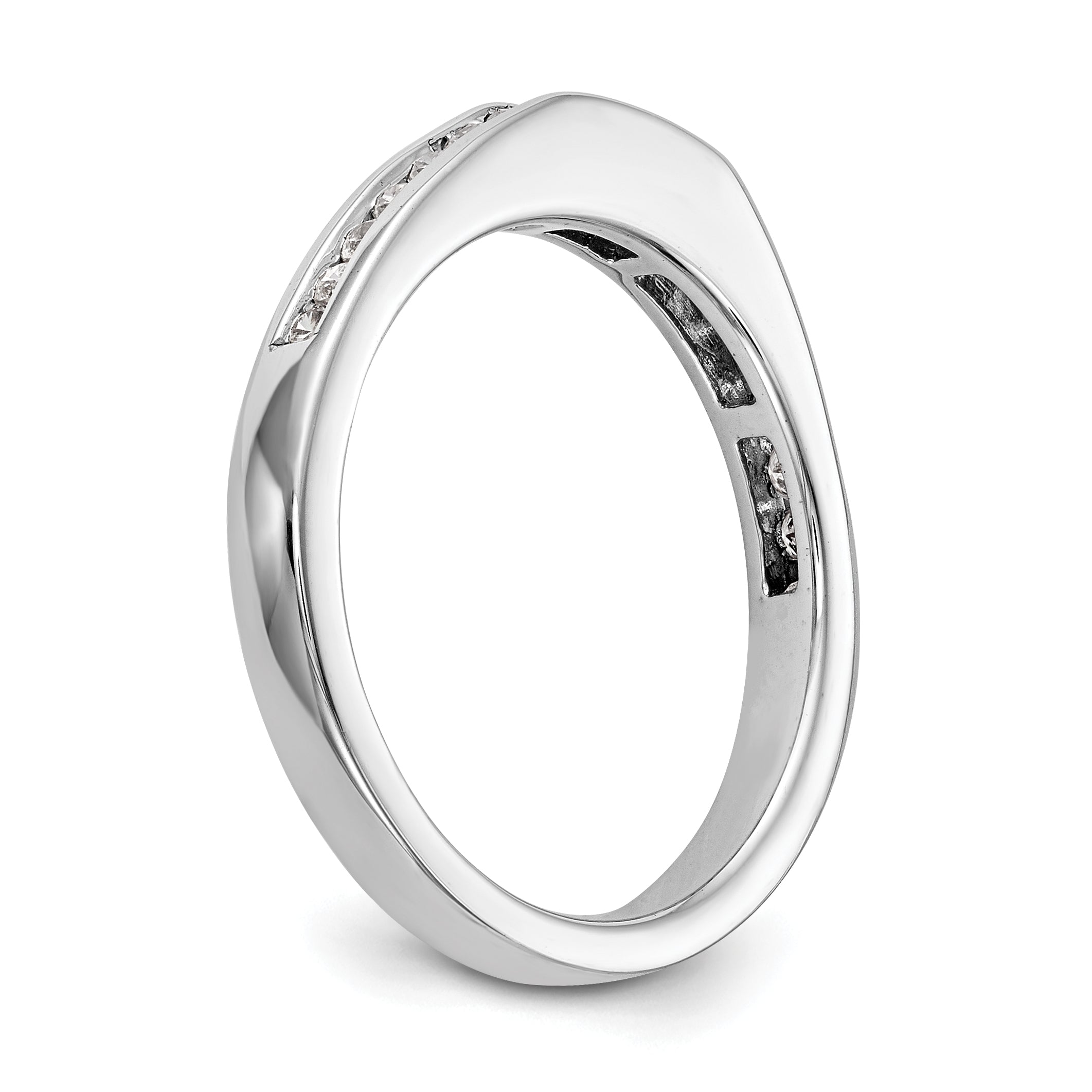 14K White Gold Diamond Channel Band