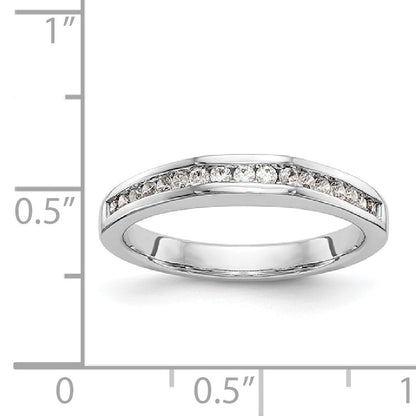 14K White Gold Diamond Channel Band