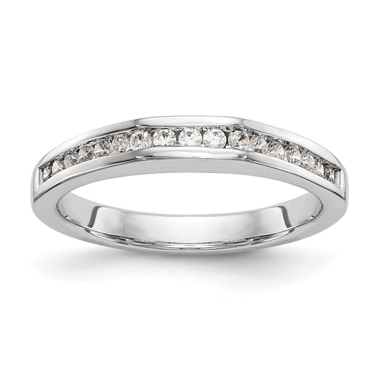 14K White Gold Diamond Channel Band