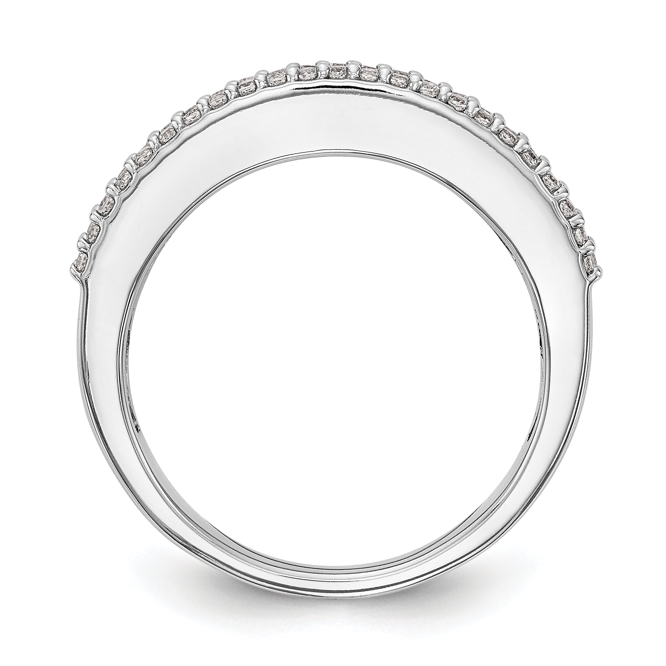 14K White Gold Diamond Channel Band