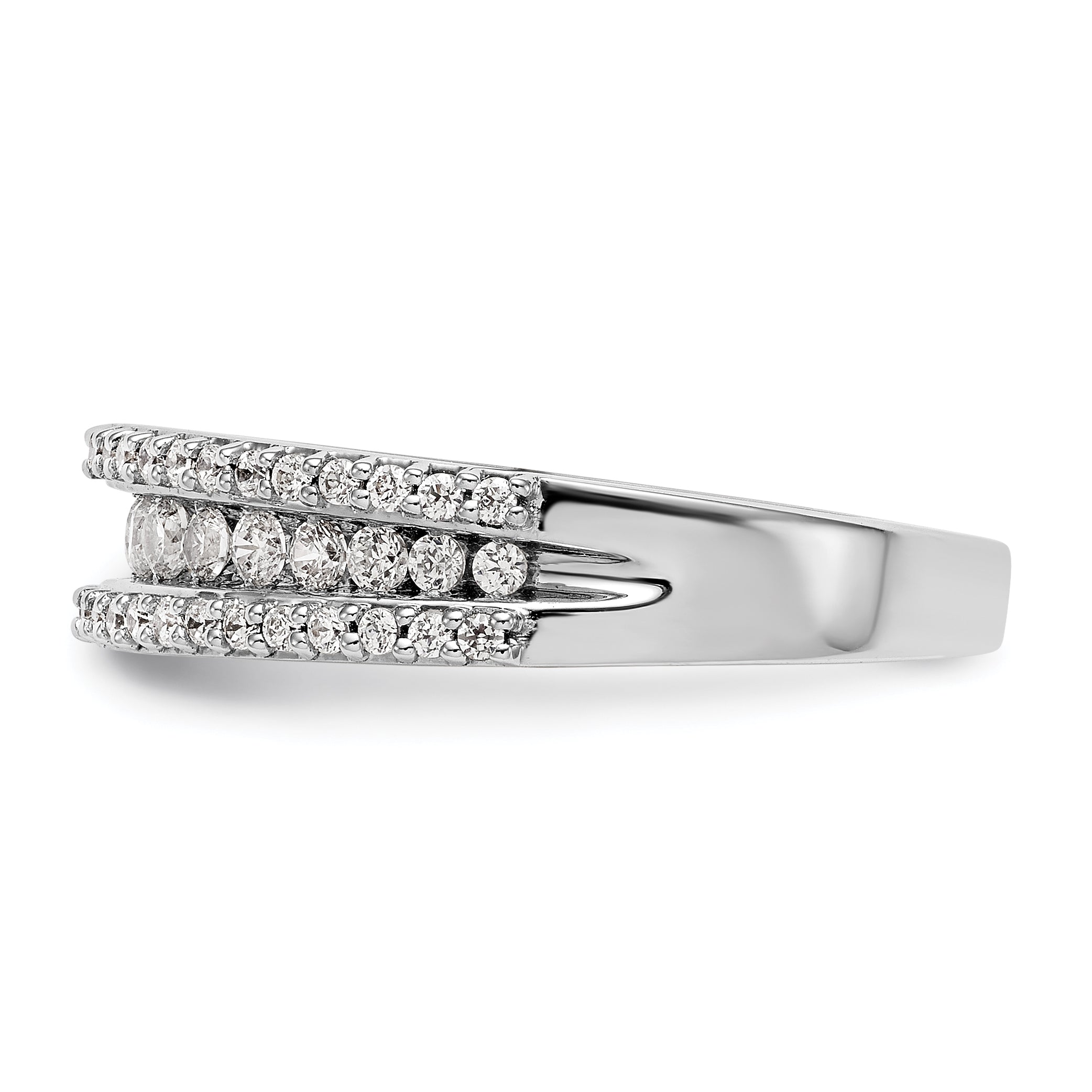 14K White Gold Diamond Channel Band